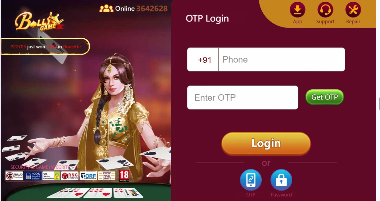 This image is app homepage image of best online betting app